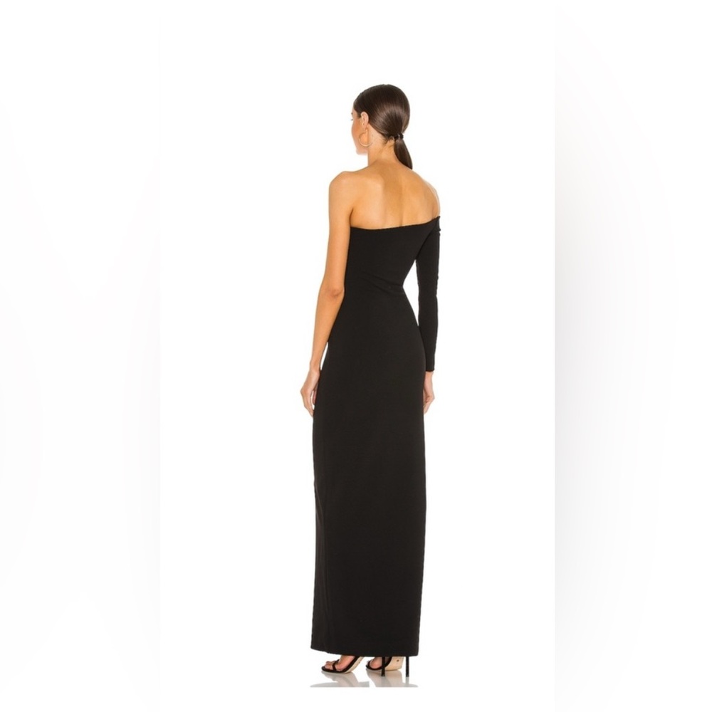 Solace London Black One-Shoulder Maxi Dress with Thigh Slit - Picture 3 of 3